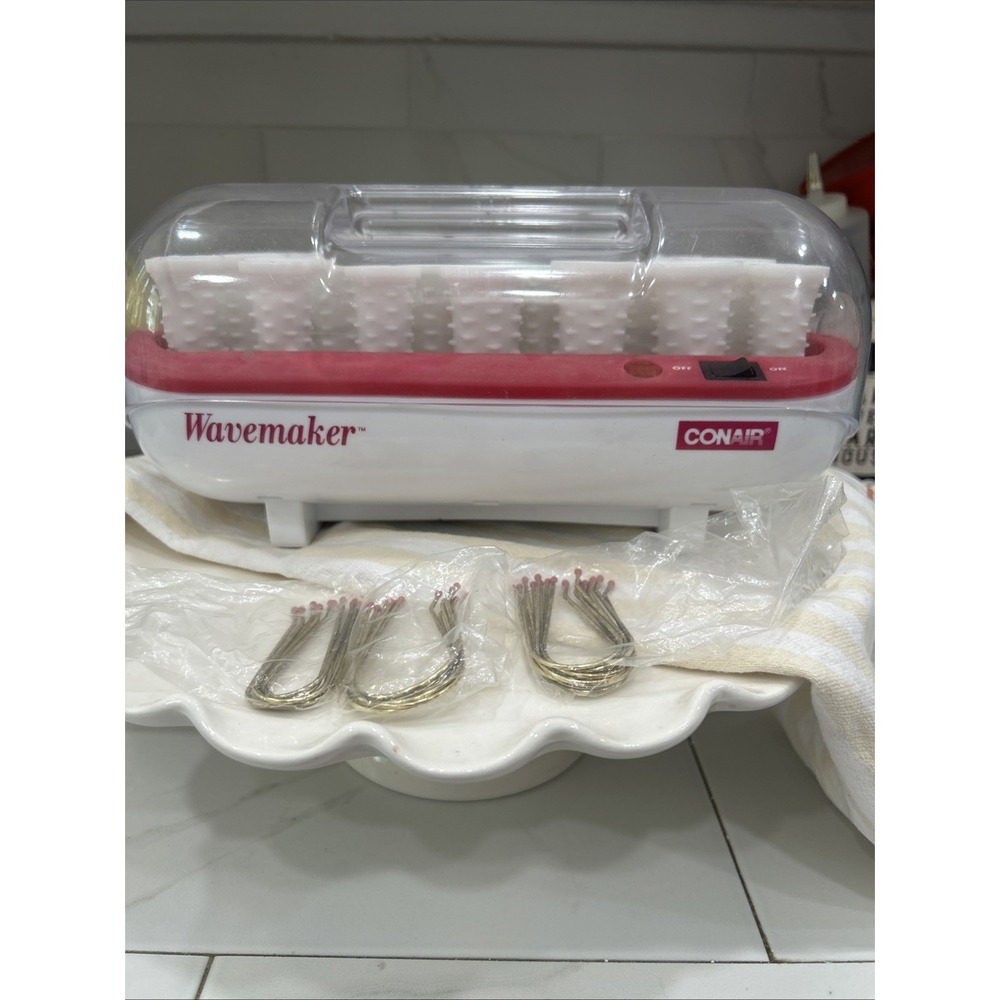 Conair Wavemaker HS16 20 Hot Rollers LG & SM Curlers & 20 Clips Tested New WO Bo